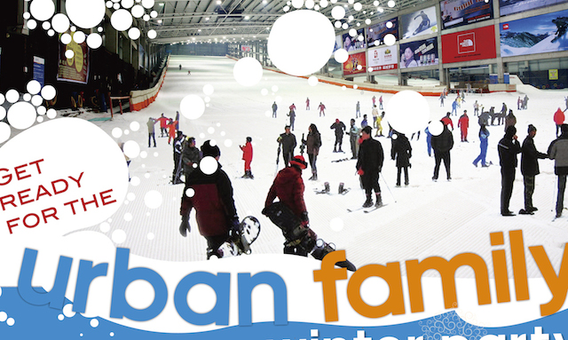  WIN! Four all-day ski passes + UBER taxi rides to & from our Urban Family Winter Party this Saturday 